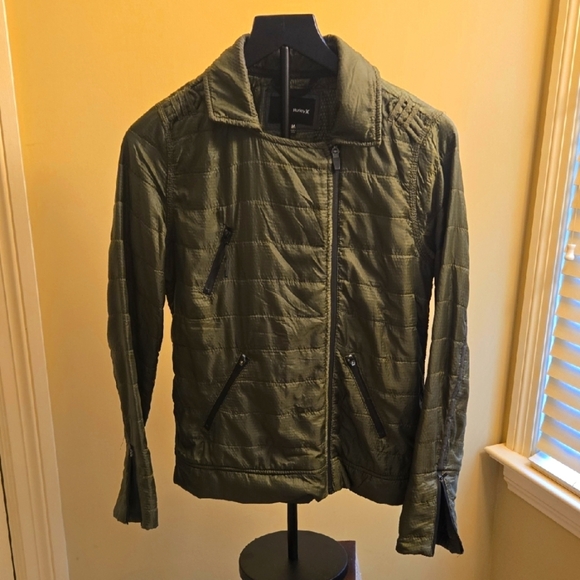 Hurley Dark Green Quilted Nylon Jacket - Picture 1 of 4